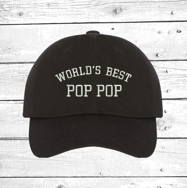 Worlds Best Pop Pop Black baseball cap- DSY Lifestyle