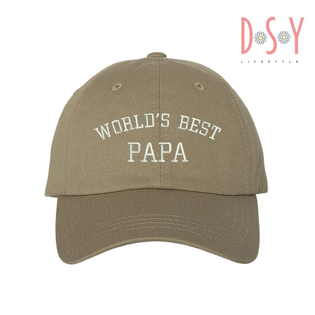 Khaki Baseball Cap embroidered with World&