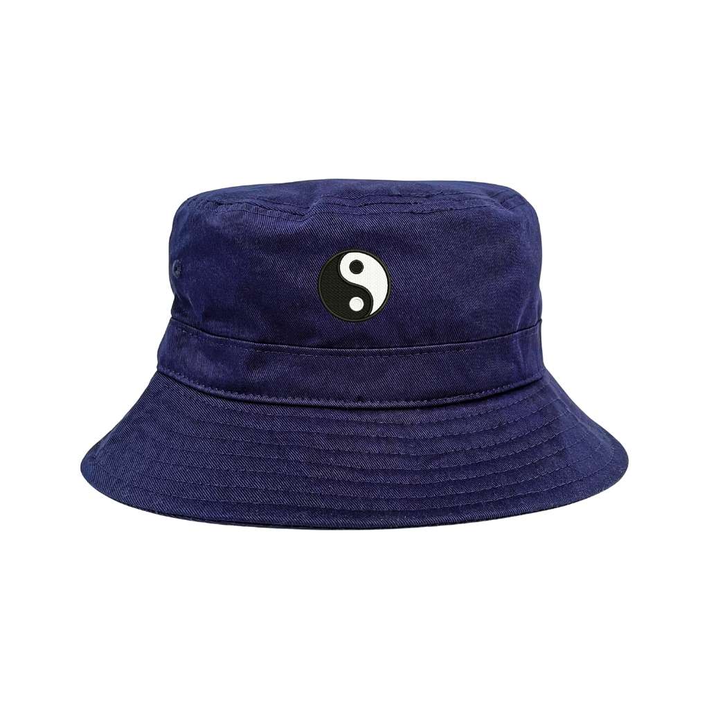 Embroidered Yin Yang on navy bucket hat - DSY Lifestyle
