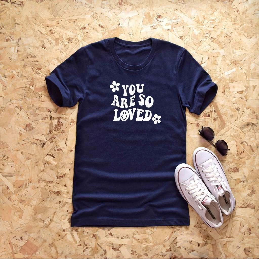 Navy tshirt with You are so loved - DSY Lifestyle