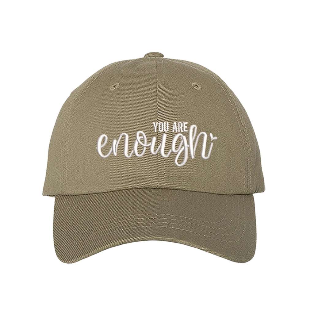 You are enough khaki embroidered baseball cap - DSY Lifestyle