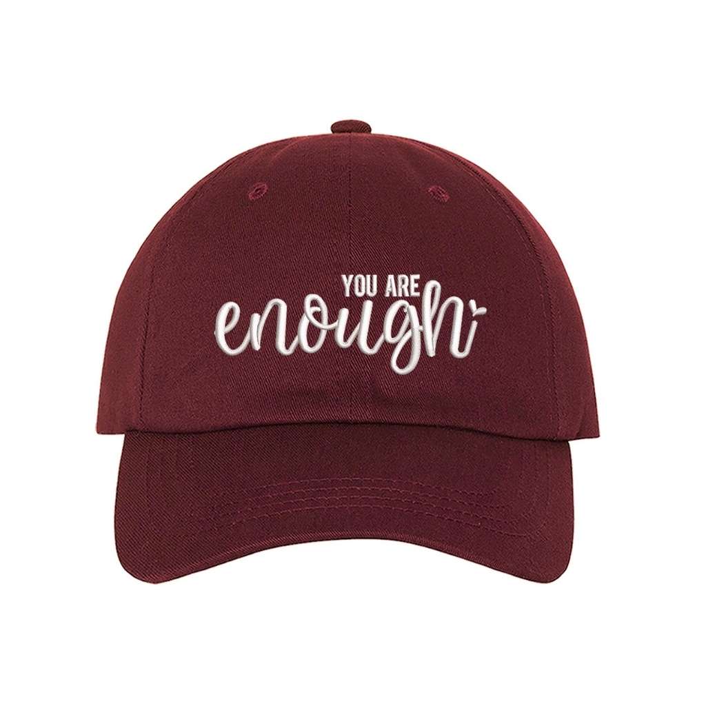 You are enough burgundy embroidered baseball cap - DSY Lifestyle