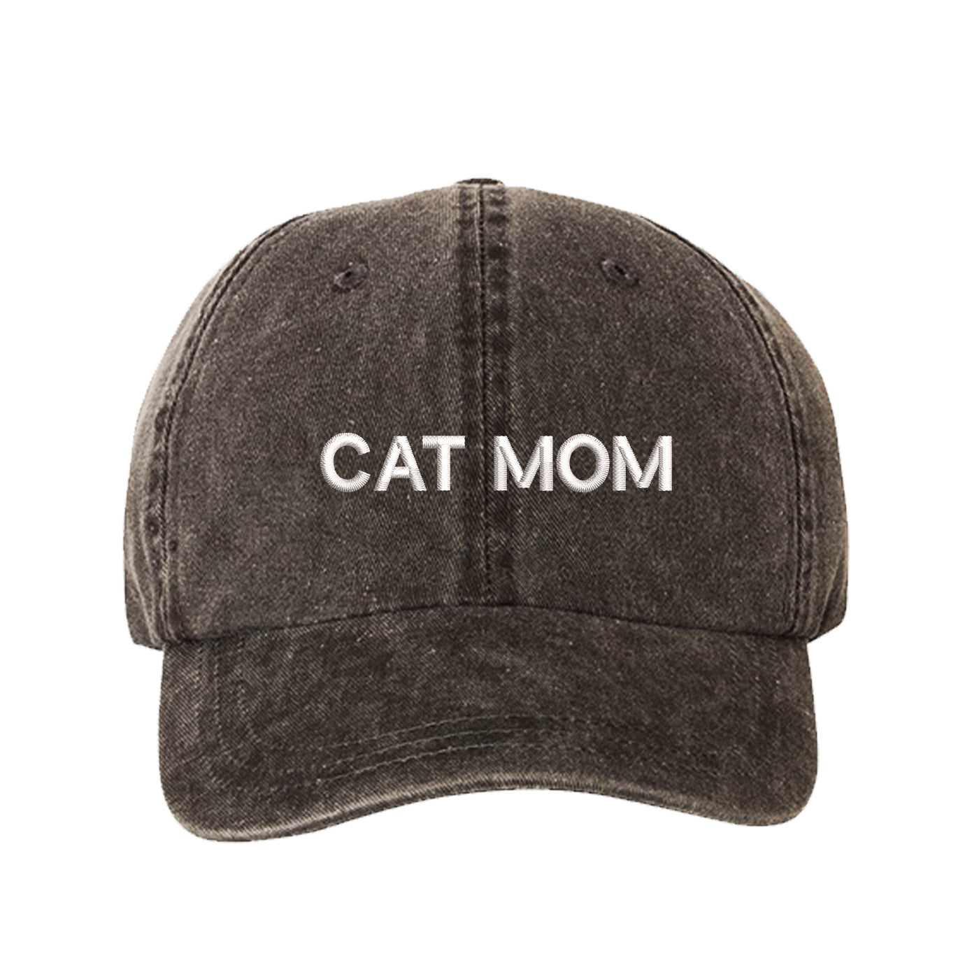 Cat Mom Washed Baseball Hat, Cat Mom Hat, Embroidered Dad Hat, Cat Mom, Cat Lover Hats, Cat Hats, DSY Lifestyle Hat, Black Washed Dad Hat
