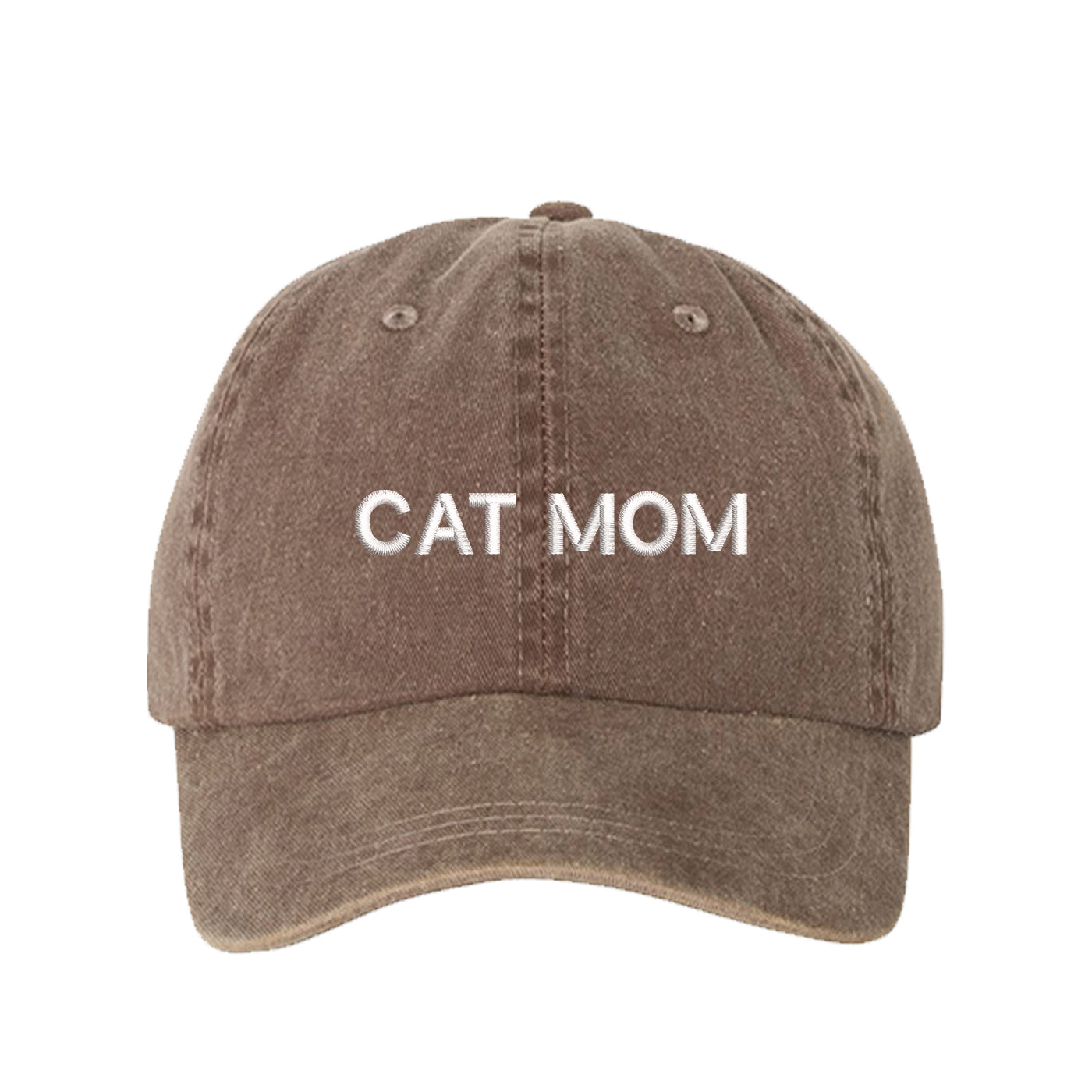 Cat Mom Washed Baseball Hat, Cat Mom Hat, Embroidered Dad Hat, Cat Mom, Cat Lover Hats, Cat Hats, DSY Lifestyle Hat, Chocolate Washed Dad Hat