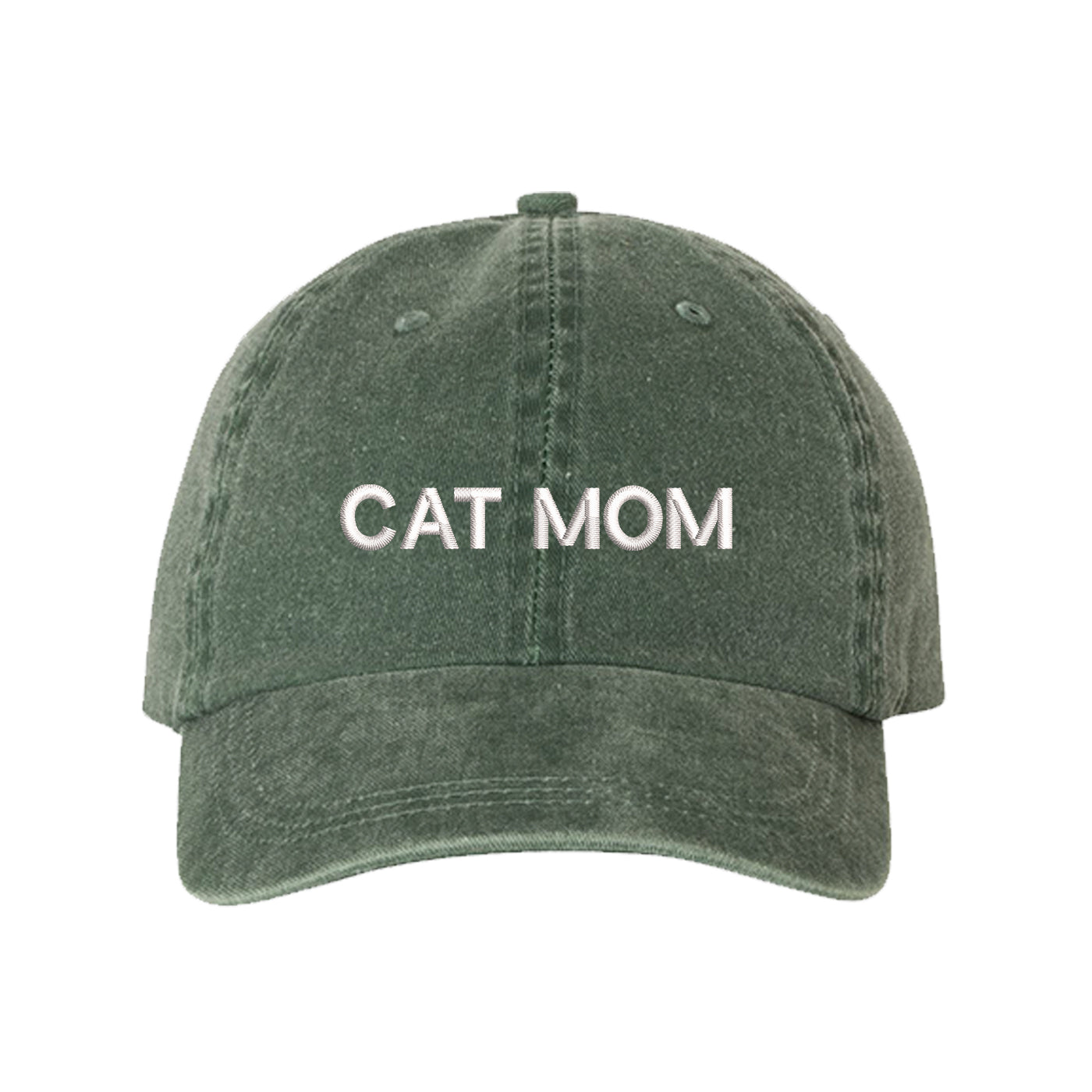 Cat Mom Washed Baseball Hat, Cat Mom Hat, Embroidered Dad Hat, Cat Mom, Cat Lover Hats, Cat Hats, DSY Lifestyle Hat, Green Washed Dad Hat