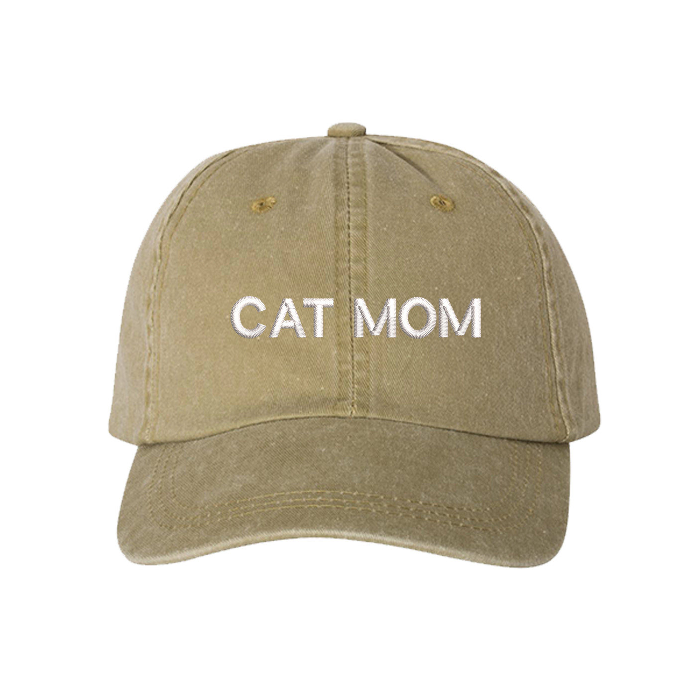 Cat Mom Washed Baseball Hat, Cat Mom Hat, Embroidered Dad Hat, Cat Mom, Cat Lover Hats, Cat Hats, DSY Lifestyle Hat, Khaki Washed Dad Hat