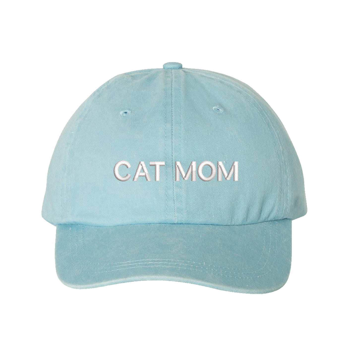Cat Mom Washed Baseball Hat, Cat Mom Hat, Embroidered Dad Hat, Cat Mom, Cat Lover Hats, Cat Hats, DSY Lifestyle Hat, Light Blue Washed Dad Hat