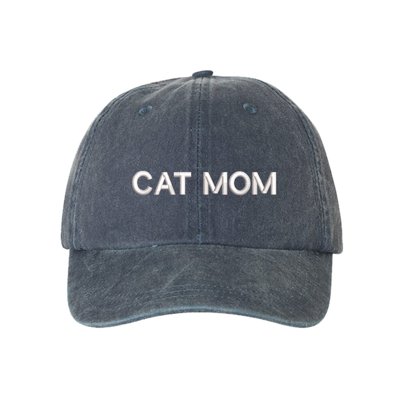 Cat Mom Washed Baseball Hat, Cat Mom Hat, Embroidered Dad Hat, Cat Mom, Cat Lover Hats, Cat Hats, DSY Lifestyle Hat, Navy Washed Dad Hat