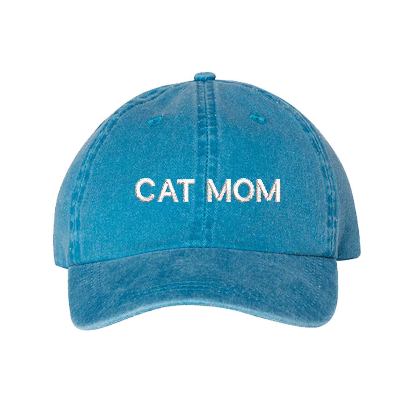 Cat Mom Washed Baseball Hat, Cat Mom Hat, Embroidered Dad Hat, Cat Mom, Cat Lover Hats, Cat Hats, DSY Lifestyle Hat, Turquoise Washed Dad Hat