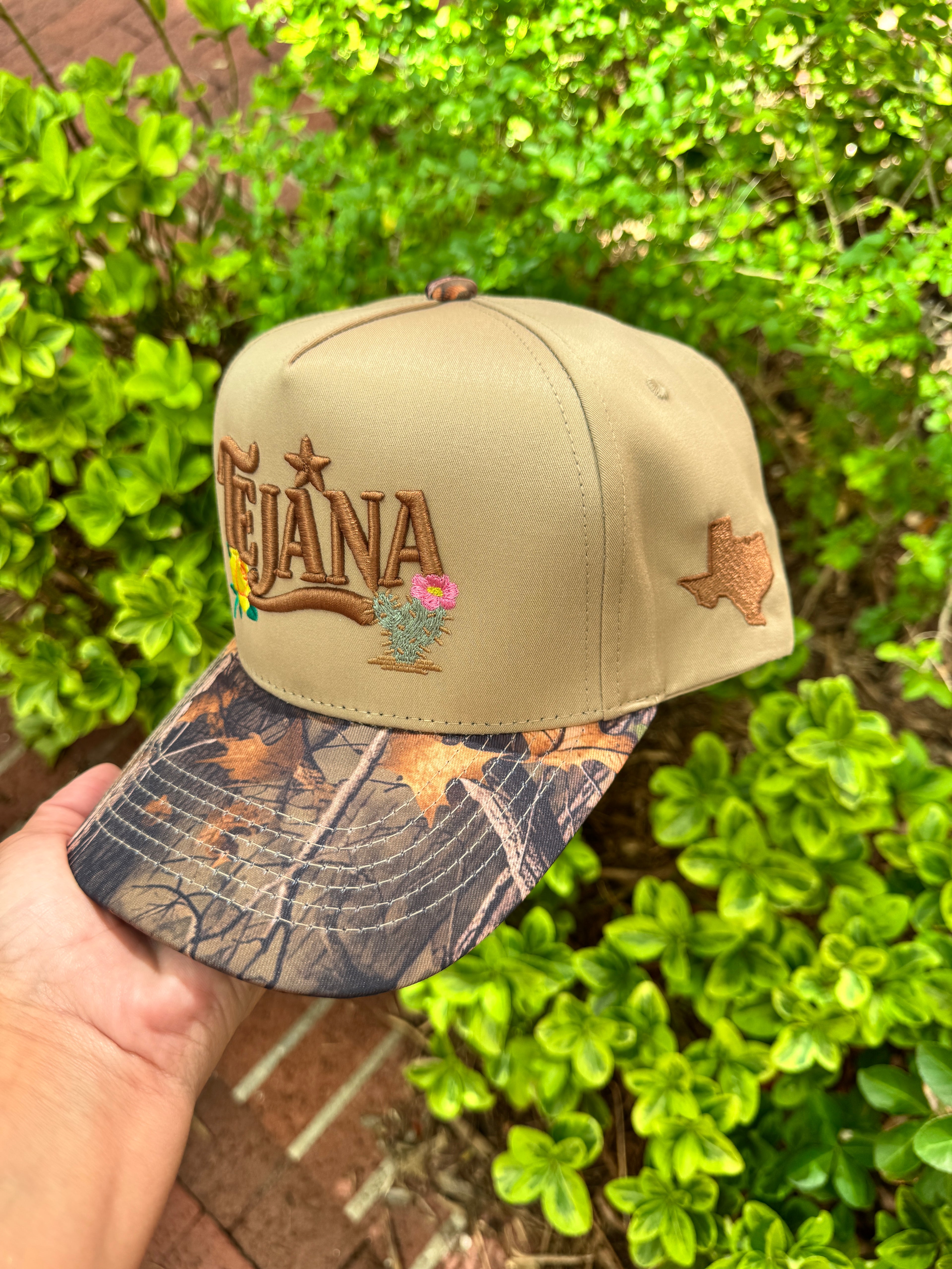 Tejana Embroidered Baseball Hat – Camo Camel Exclusive | Texas Statement Hat for Women