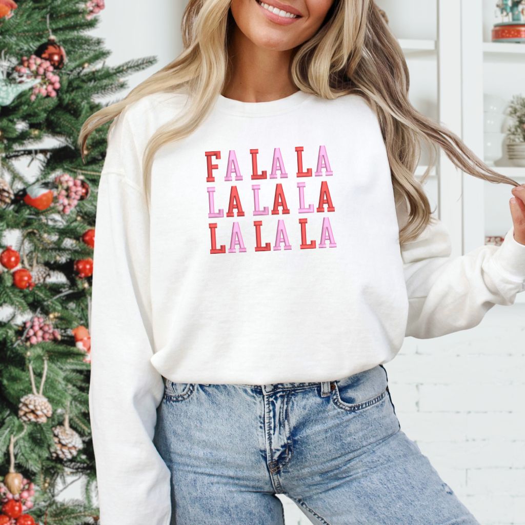 Fa La La Pink Christmas Unisex Oversized Sweatshirt