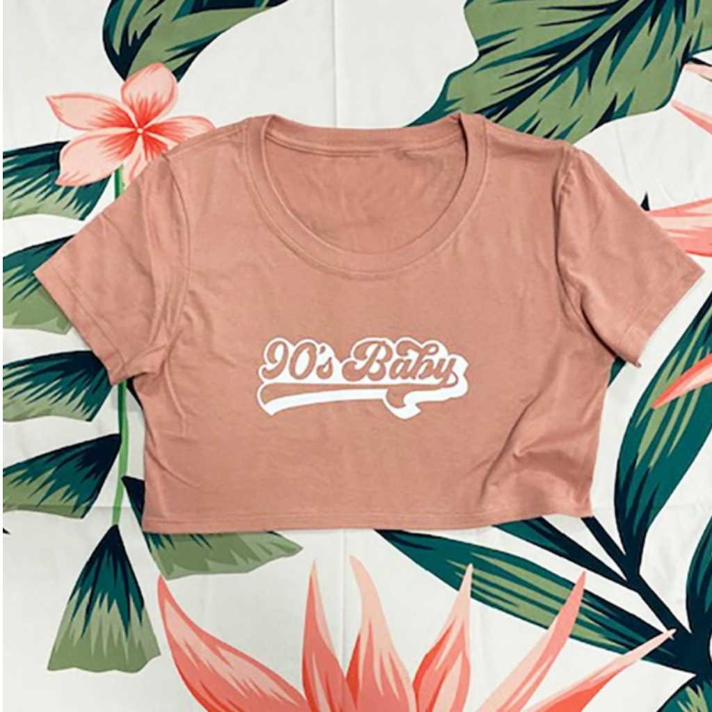 Desert Pink Underboob tee with 90&