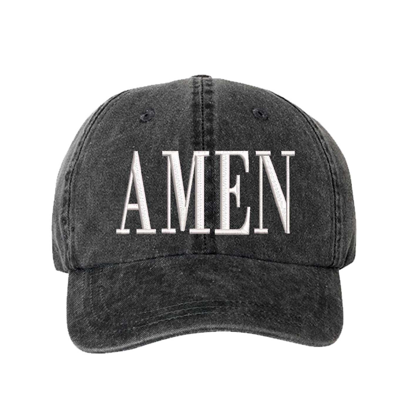 Black Amen Washed Statement Baseball Hat – a washed, relaxed-fit statement cap designed for everyday comfort and real-life moods. Trendy, adjustable, and effortlessly stylish. - DSY Lifestyle