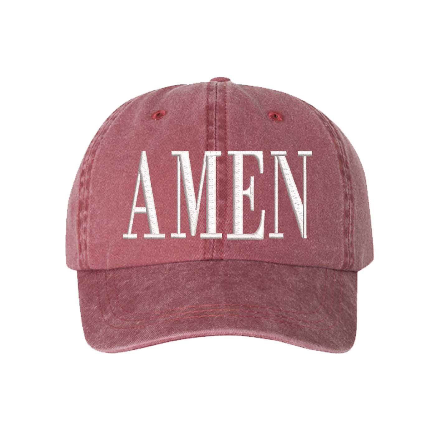 Wine Amen Washed Statement Baseball Hat – a washed, relaxed-fit statement cap designed for everyday comfort and real-life moods. Trendy, adjustable, and effortlessly stylish. - DSY Lifestyle