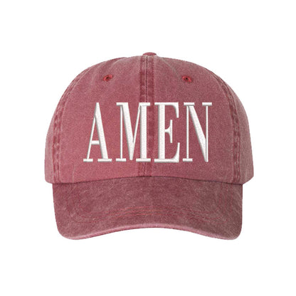 Wine Amen Washed Statement Baseball Hat – a washed, relaxed-fit statement cap designed for everyday comfort and real-life moods. Trendy, adjustable, and effortlessly stylish. - DSY Lifestyle