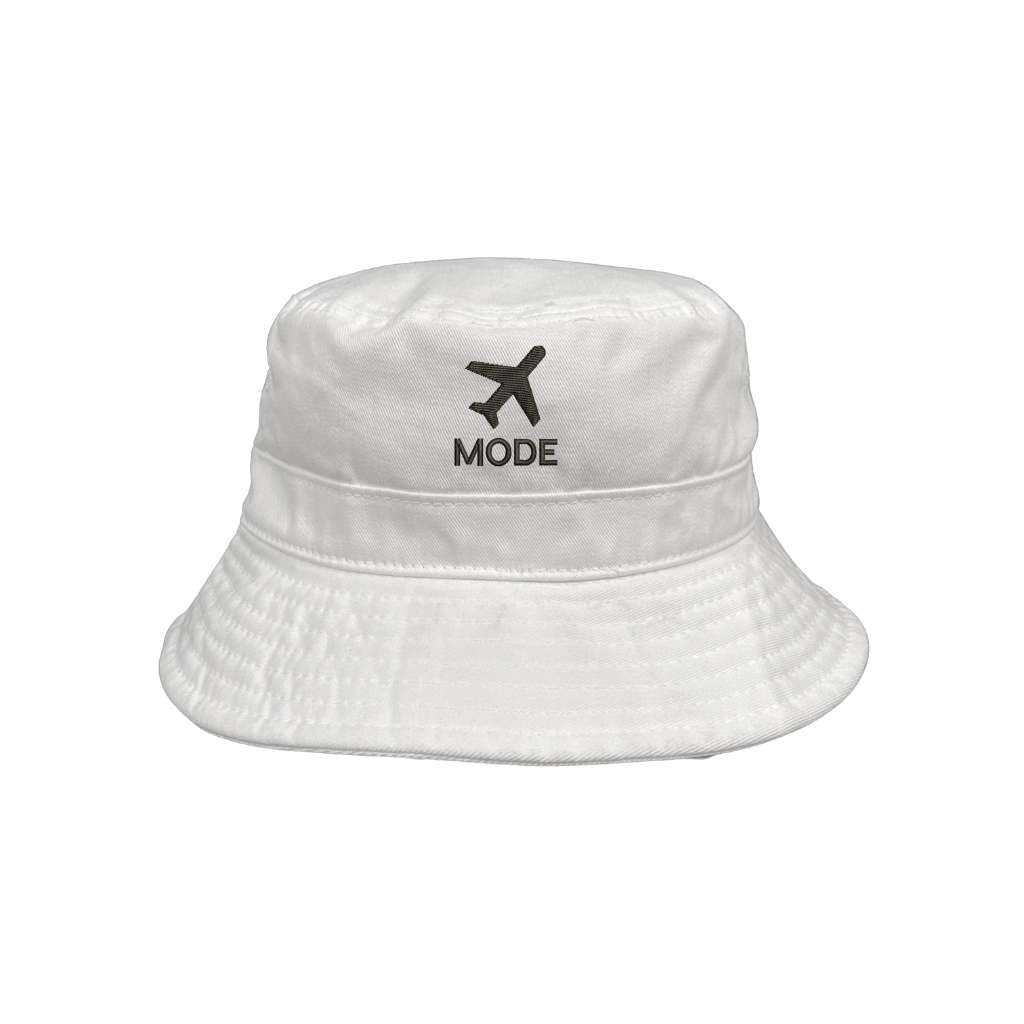 Airplane Mode embroidered white bucket hat - DSY Lifestyle