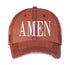 Orange Amen Distressed Trucker Hat. This premium vintage-style cap is the perfect gift for the unapologetically bold, featuring a breathable mesh back and custom embroidery. - DSY Lifestyle