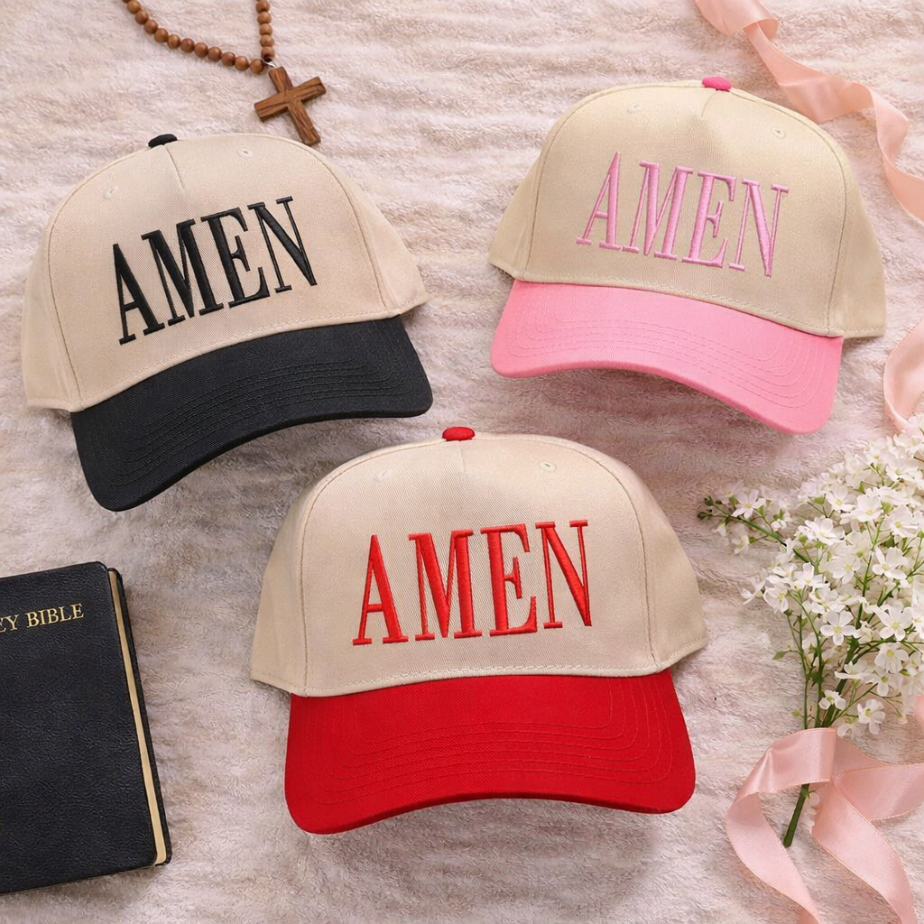 Amen Two Tone Embroidered Baseball Hat