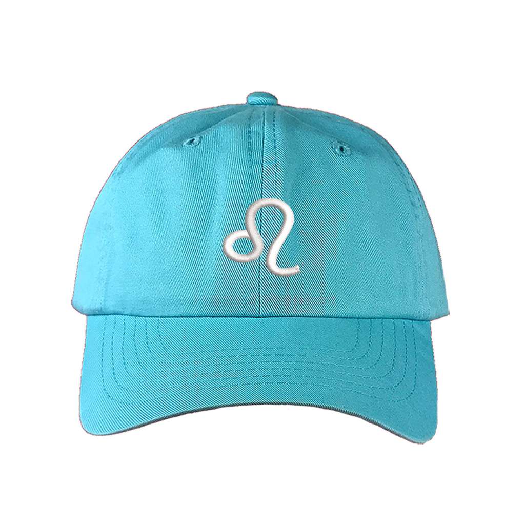 Aqua baseball hat embroidered with the leo zodiac sign- DSY Lifestyle