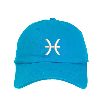 Aqua baseball hat embroidered with the pisces zodiac sign - DSY Lifestyle