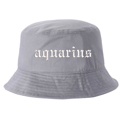 Gray Aquarius Bucket Hat, a zodiac statement hat designed for bold individuality and expressive everyday style. DSY Lifestyle.
