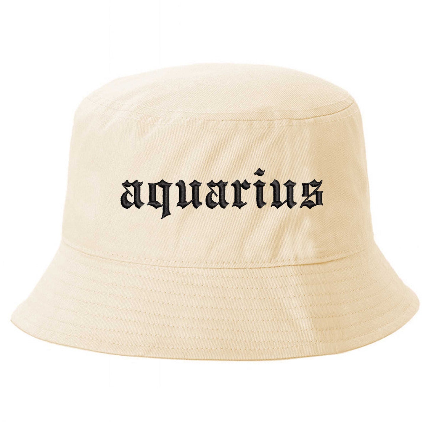 Stone Aquarius Bucket Hat, a zodiac statement hat designed for bold individuality and expressive everyday style. DSY Lifestyle.
