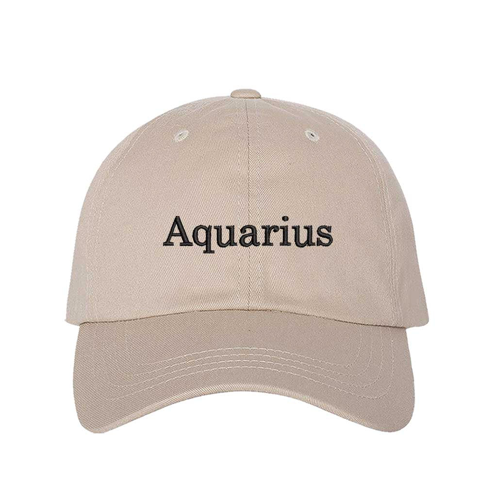 Stone Aquarius embroidered baseball hat featuring classic curved brim design, premium stitching, and hook-and-loop adjustable closure – DSY Lifestyle