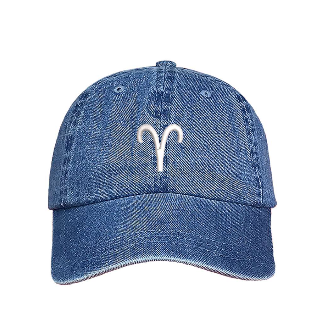 Light Denim baseball cap embroidered with the Aries Symbol - DSY Lifestyle