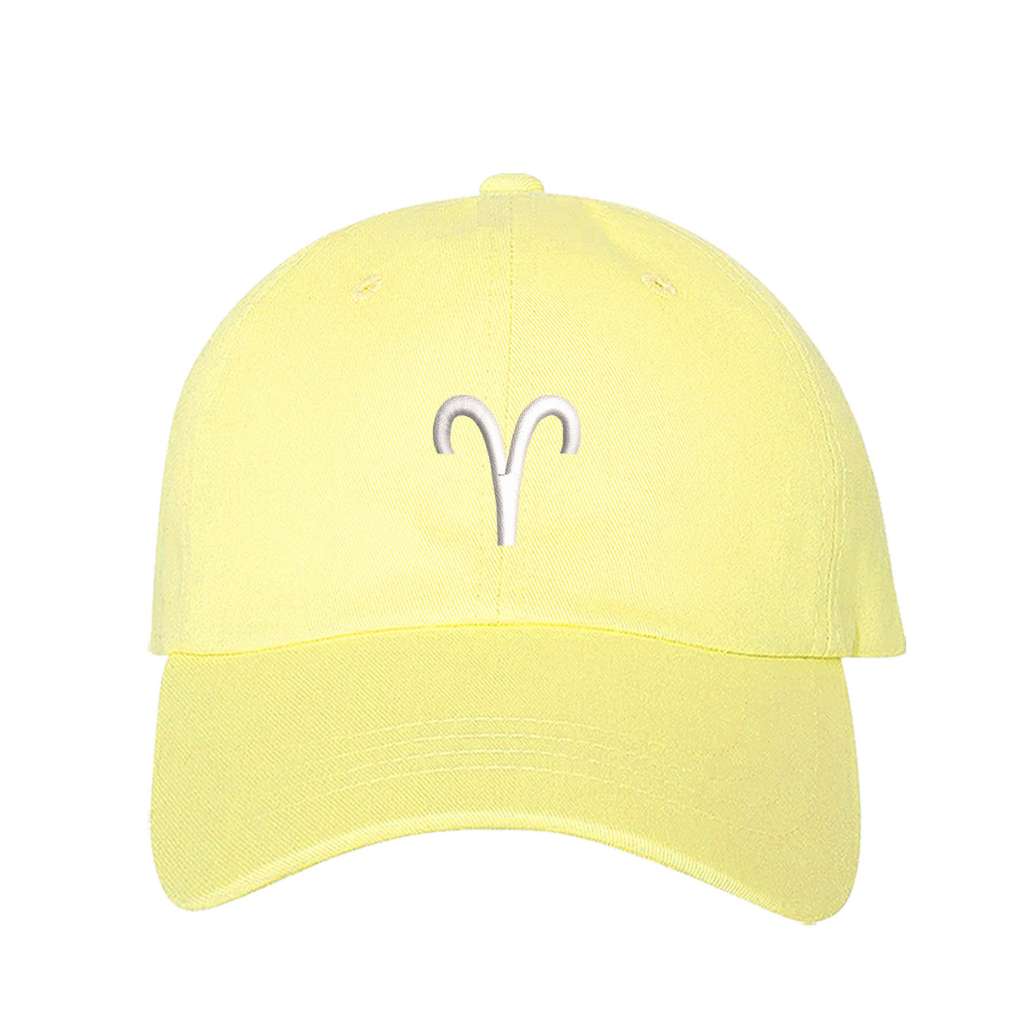 Yellow baseball cap embroidered with the Aries Symbol - DSY Lifestyle
