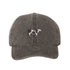 Black Holstein Cow Washed Baseball Hat featuring a detailed black and white Holstein cow embroidered on a premium charcoal washed cotton crown; a heritage-inspired farm life piece by DSY Lifestyle.