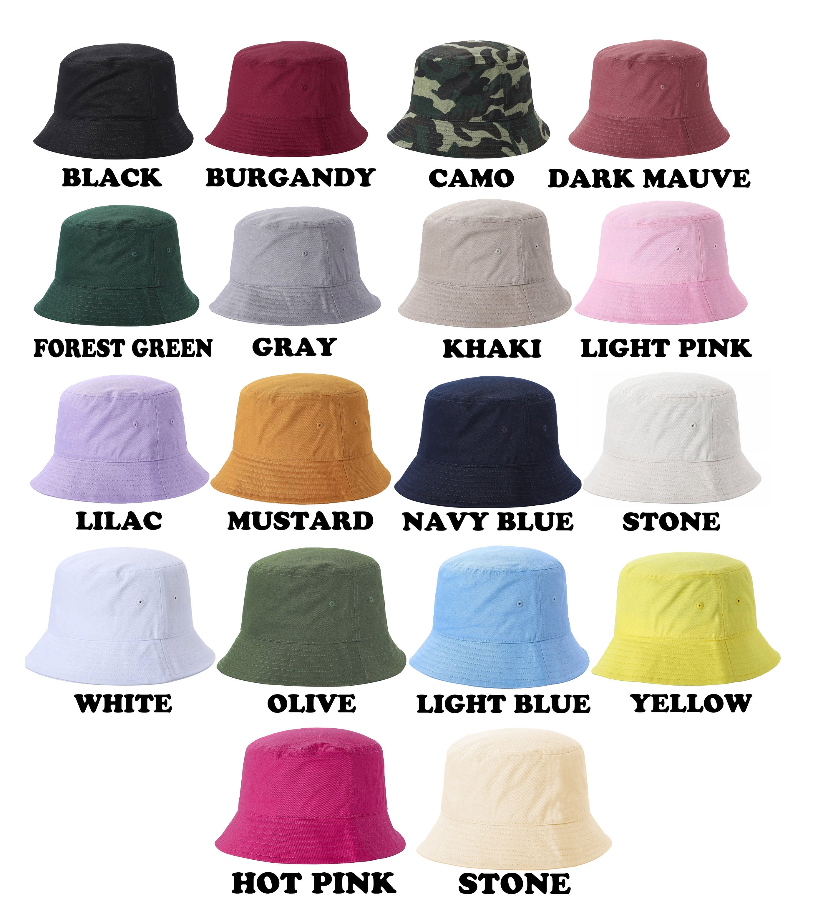Bucket Hat Color Chart-DSY Lifestyle