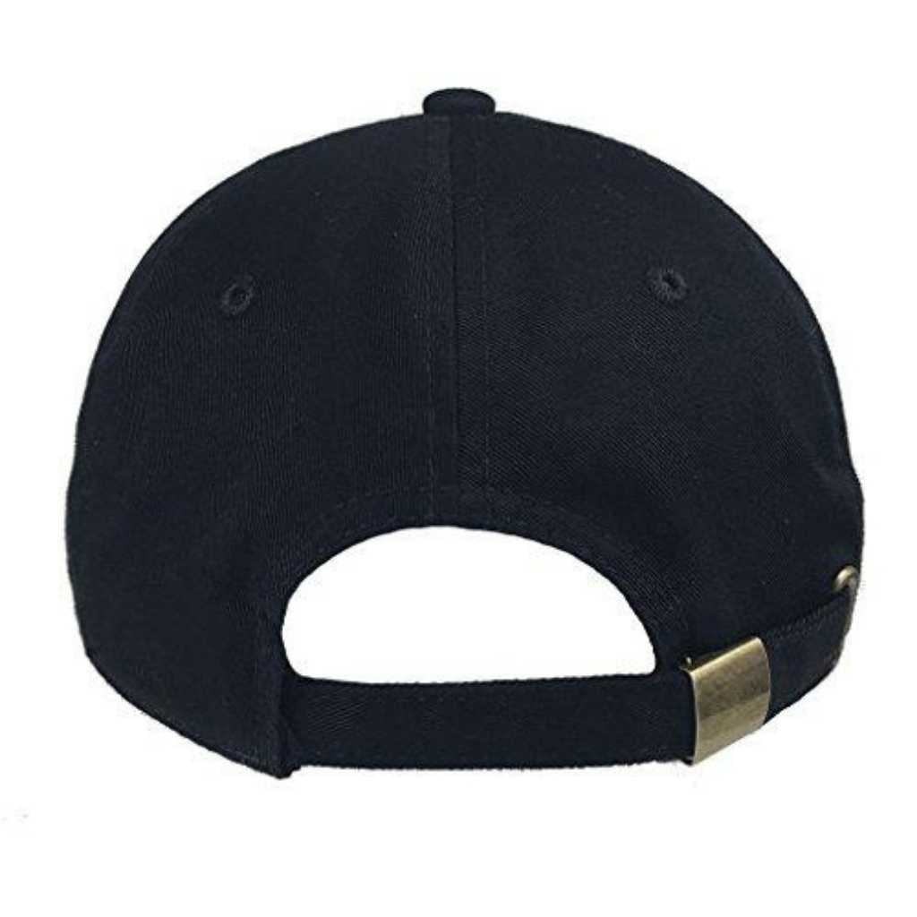 Back of baseball hat showing adjustable brass buckle - DSY Lifestyle