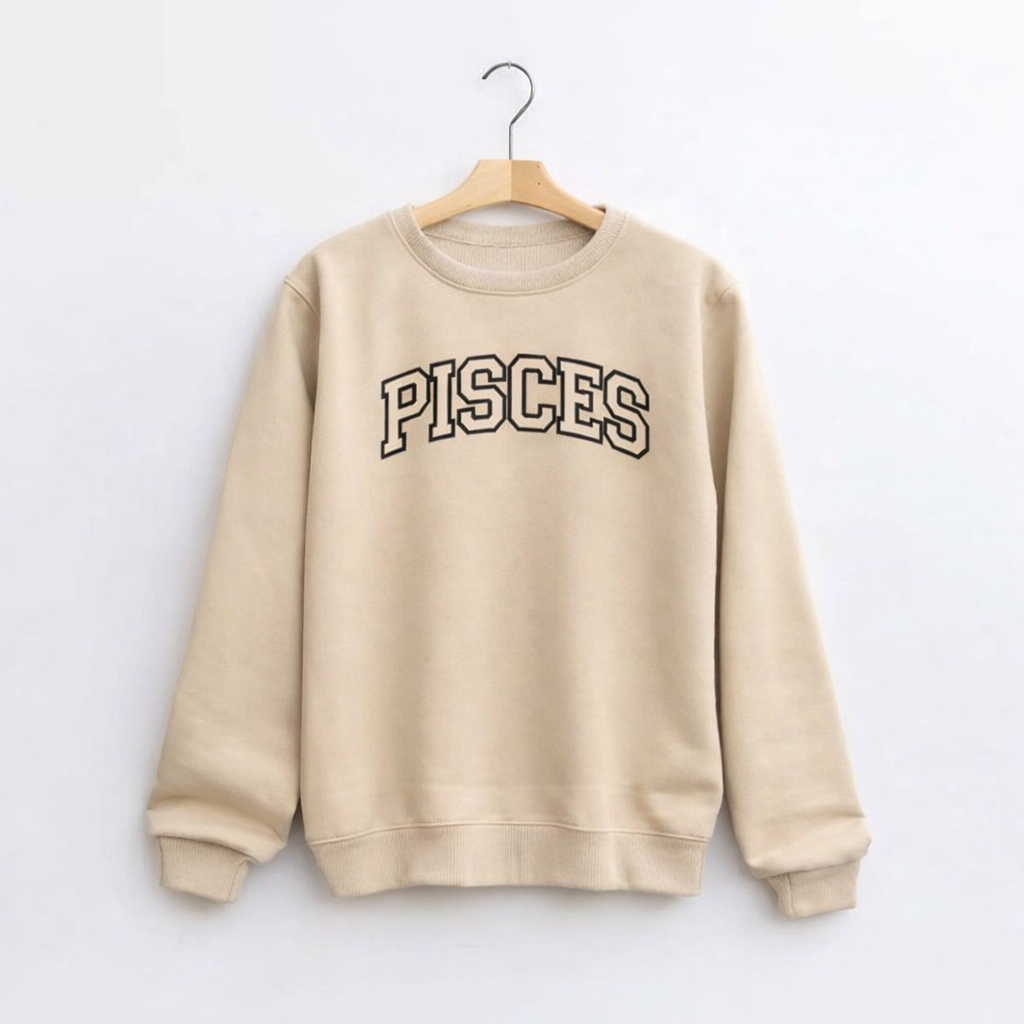 Sand embroidered pisces sweatshirt - DSY Lifestyle