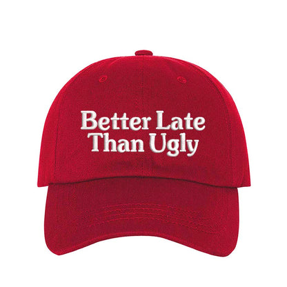 Red bold, embroidered hat with a funny message, perfect for confident go-getters who want to look stylish while staying casual – DSY Lifestyle.