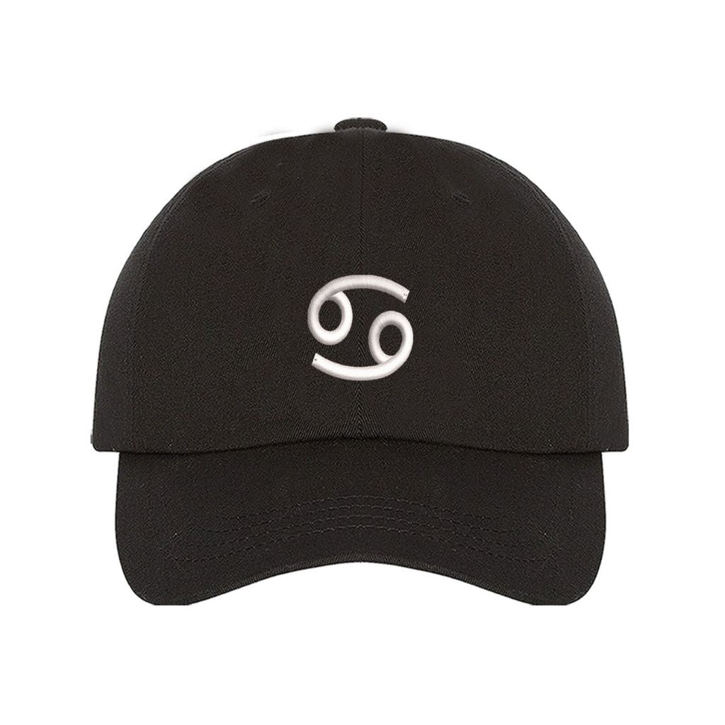 Black baseball hat embroidered with a cancer zodiac sign- DSY Lifestyle