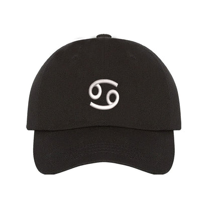 Black baseball hat embroidered with a cancer zodiac sign- DSY Lifestyle