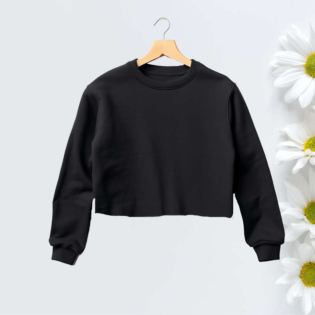 Black cropped crewneck sweatshirt - DSY Lifestyle