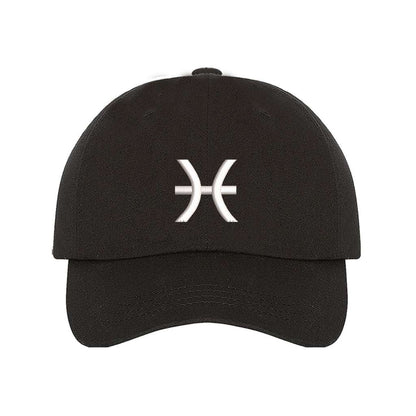 Black baseball hat embroidered with the pisces zodiac sign - DSY Lifestyle