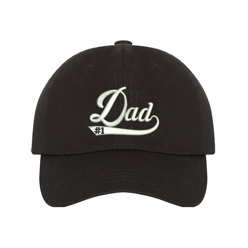 Black baseball hat embroidered with 