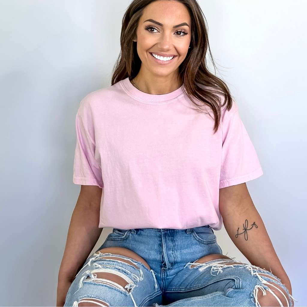 Comfort Colors Vintage Washed Unisex T-shirt Light Pink - DSY Lifestyle