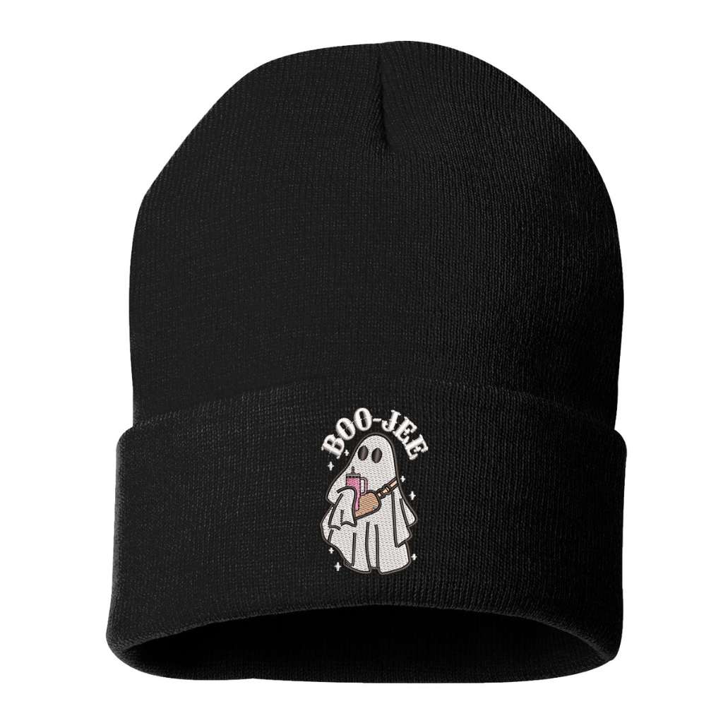 Black beanie embroidered with Boo-Jee Sheet Ghost - DSY Lifestyle