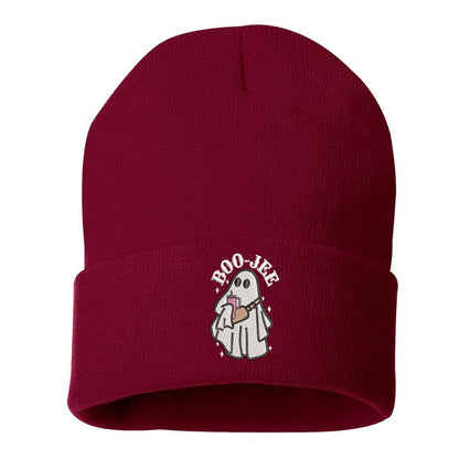 Burgundy beanie embroidered with Boo-Jee Sheet Ghost - DSY Lifestyle