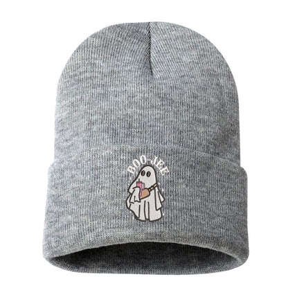 Heather Gray beanie embroidered with Boo-Jee Sheet Ghost - DSY Lifestyle