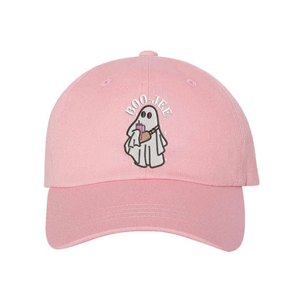 Light Pink baseball hat embroidered with a Boojee Ghost for Halloween- DSY Lifestyle