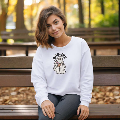 Boo-Jee Ghost Embroidered Sweatshirt | Halloween Ghost Sweatshirt