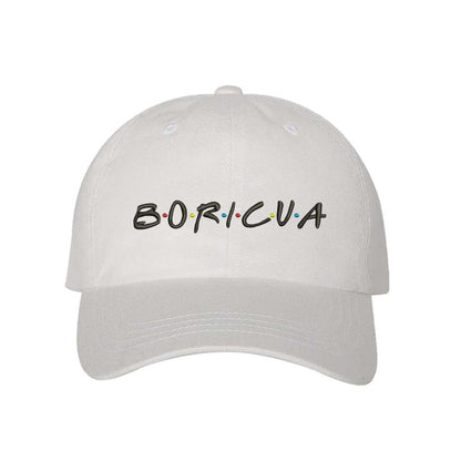 White Baseball Cap embroidered with Boricua - DSY Lifestyle