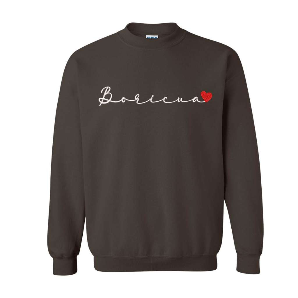 Embroidered Boricua Brown Sweatshirt  DSY Lifestyle 