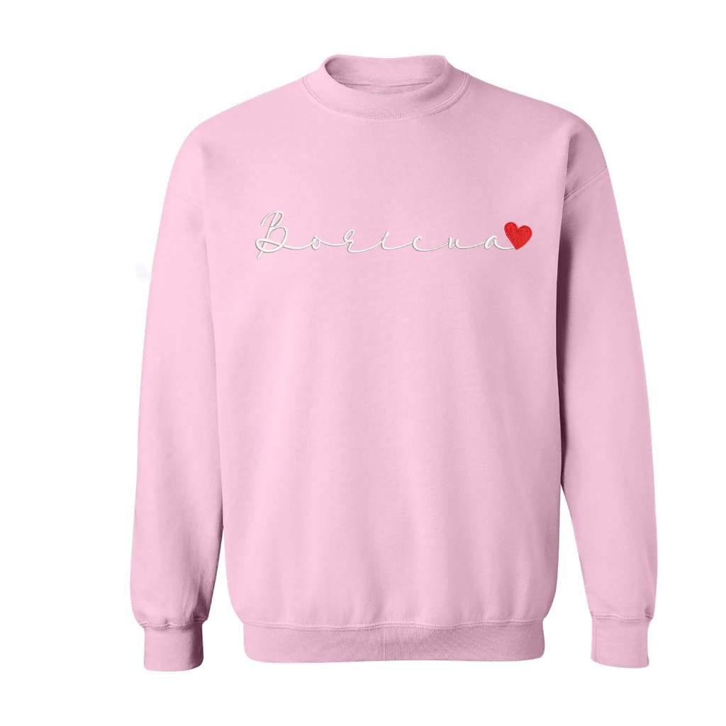 Embroidered Boricua Pink Sweatshirt  DSY Lifestyle