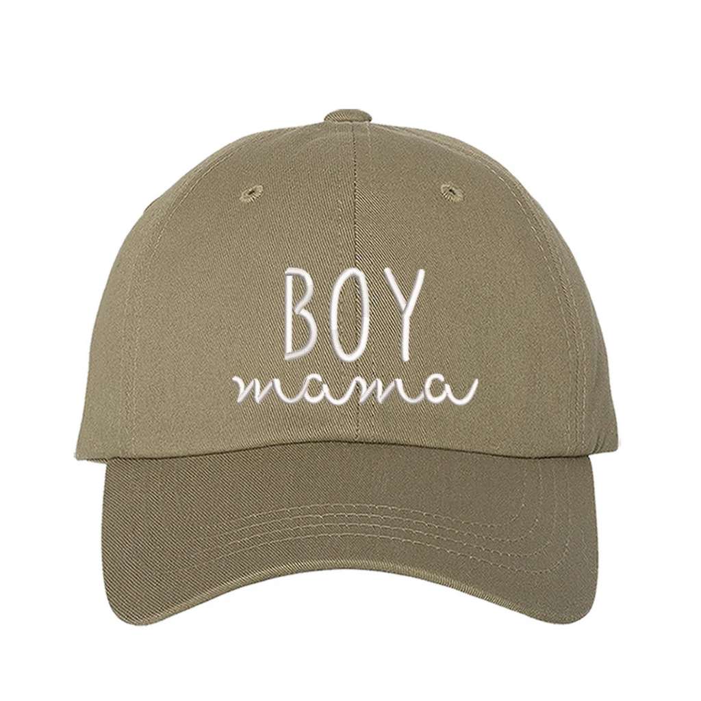 Khaki baseball Cap embroidered with Boy Mama in the front - DSY Lifestyle