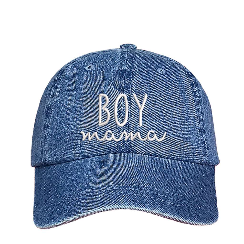 Light Denim baseball Cap embroidered with Boy Mama in the front - DSY Lifestyle